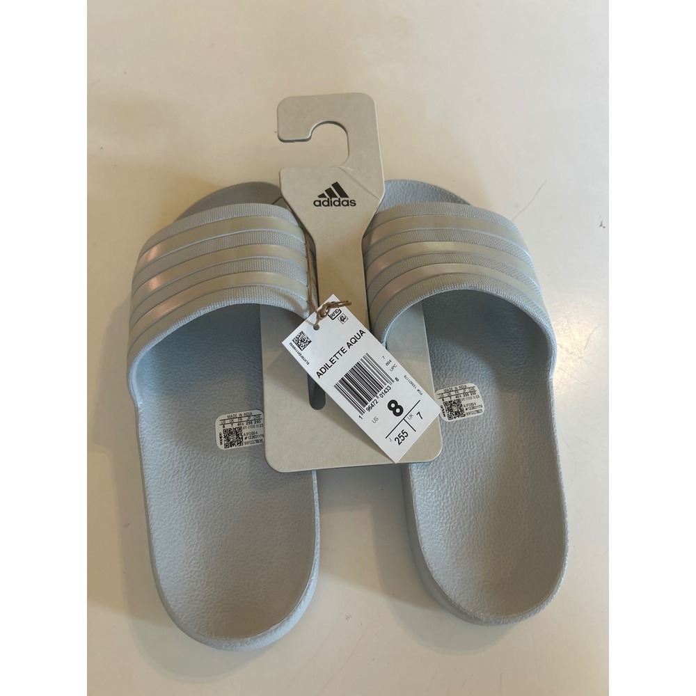 Adidas Adilette Aqua Slides Women's Size 8‎ Light Blue Sandals
